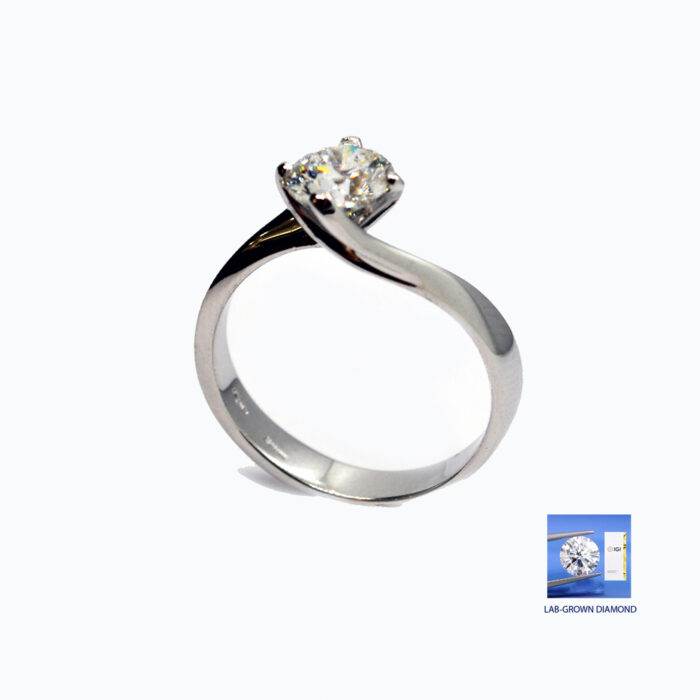 IGI Ring Lab_Grown Diamond 1,04ct F VVS2