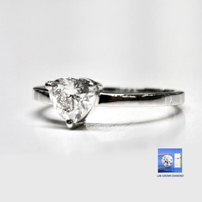 IGI Ring Lab_Grown Diamond 0.77ct, E VS1 Heart - immagine 2