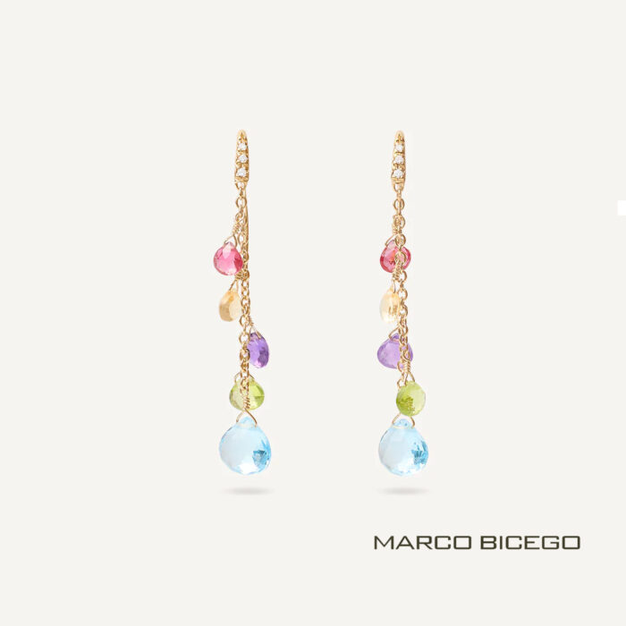 MARCO BICEGO Orecchini Paradise oro 18K e Gemme multicolor