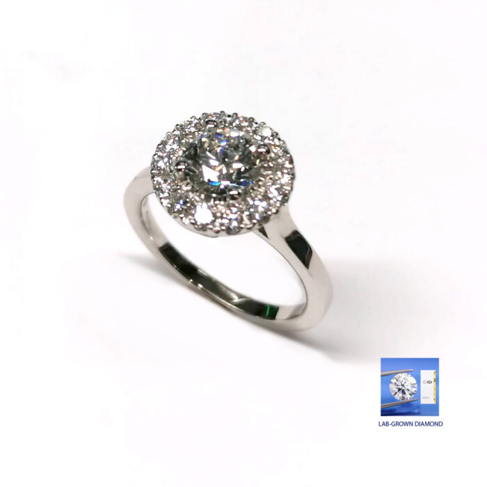 IGI Ring Lab_Grown Diamond 1.04ct,E VS1 Brilliant