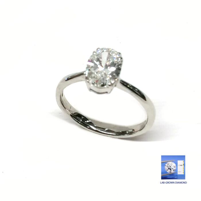 IGI Ring Lab_Grown Diamond Ovale 1.52ct, E VS1 - immagine 8