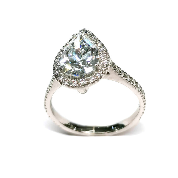 IGI Ring Lab_Grown Diamond 2.05ct, F VS1 Pear - immagine 2