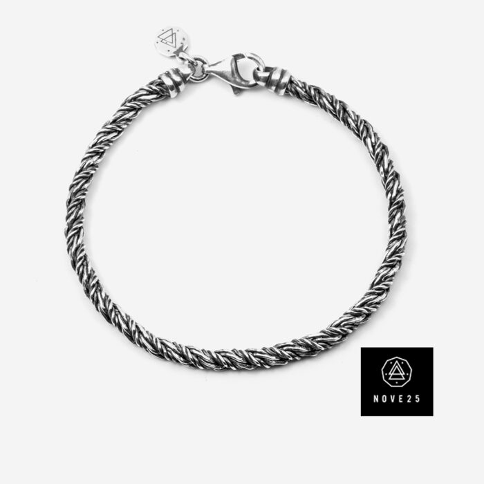 NOVE25 Bracciale volpe grande argento, 20cm