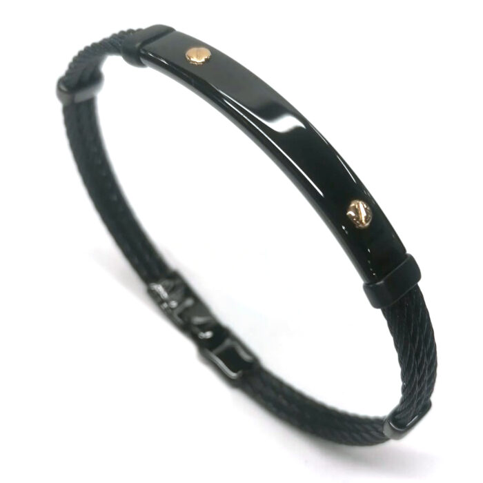 S_Bersani Bracciale rigido acciaio Black e Oro 18K - immagine 2