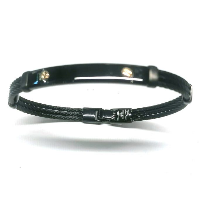 S_Bersani Bracciale rigido acciaio Black e Oro 18K - immagine 4