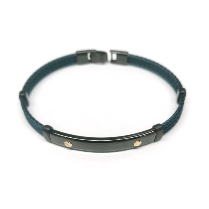 S_Bersani Bracciale rigido acciaio Blue e Oro 18K - immagine 3