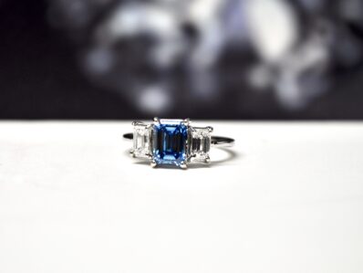 IGI Ring Lab_Grown Blue Fancy Diamond 1.28ct