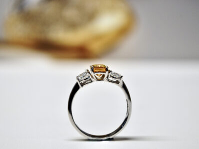 IGI Ring Lab_Grown Orange Fancy Diamond 1.04ct