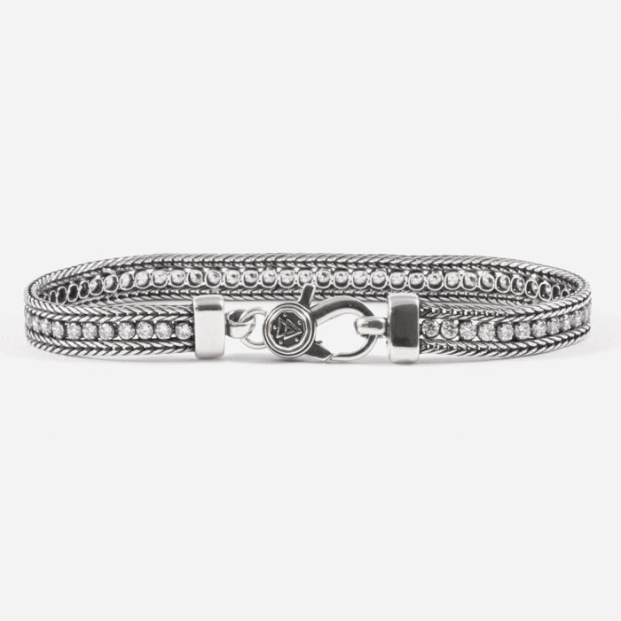 NOVE25 Bracciale tennis FOXTAIL zirconi bianchi, 20cm - immagine 2